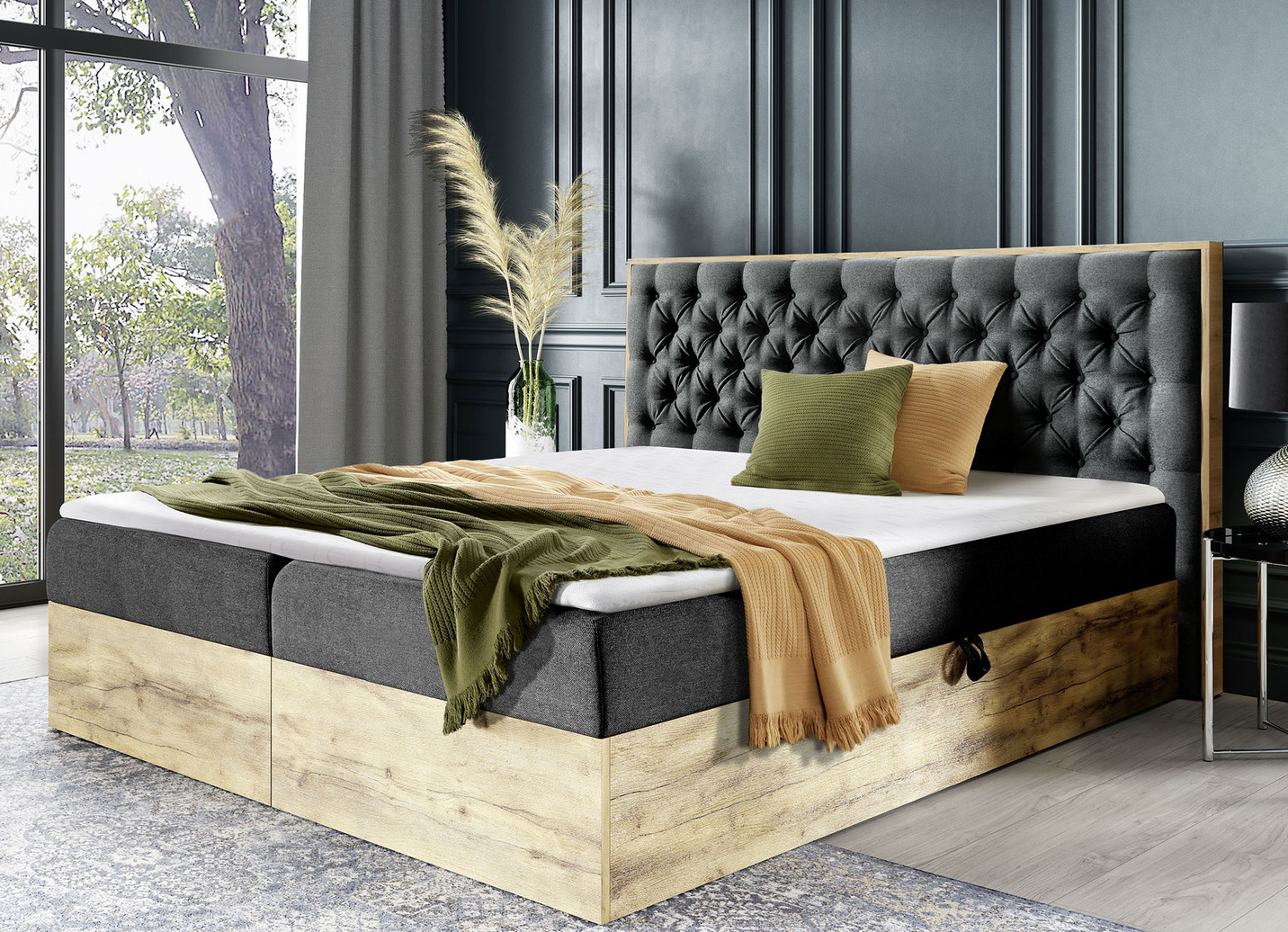 Wohndecke und Kissenbezug in toller Strickoptik