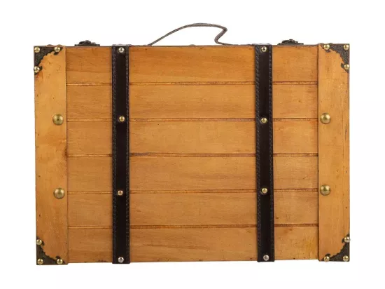 Ensemble de 2 valises en bois marron