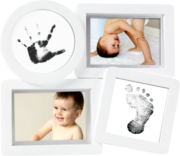 Bilderrahmen BABYPRINTS COLLAGE mit Abdruck-Set für 2 Abdrücke in weiß