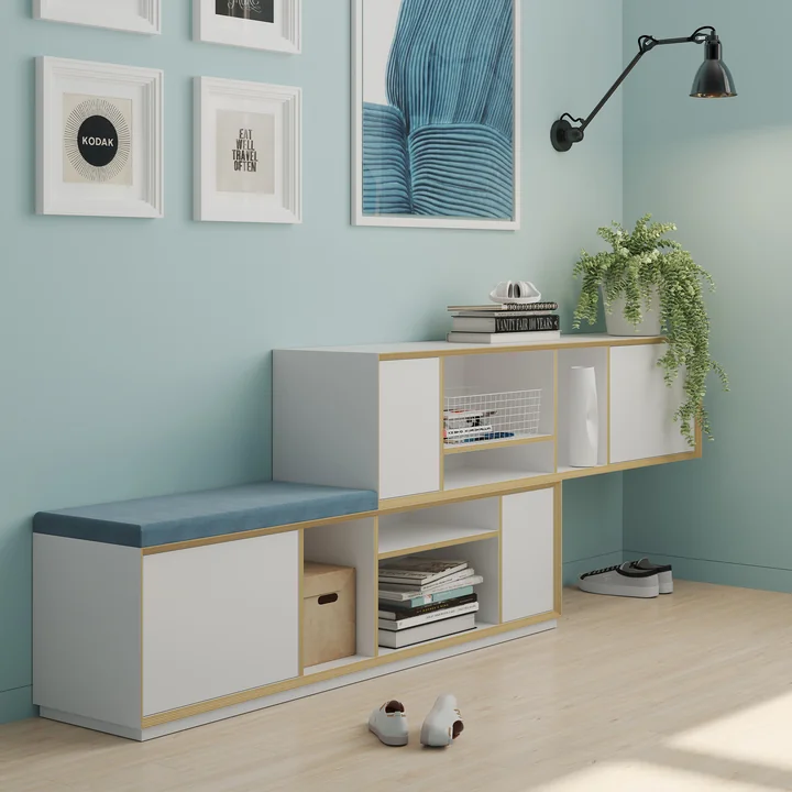 Müller Small Living - Vertiko Wide Sideboard, Two, CPL weiss / Birke