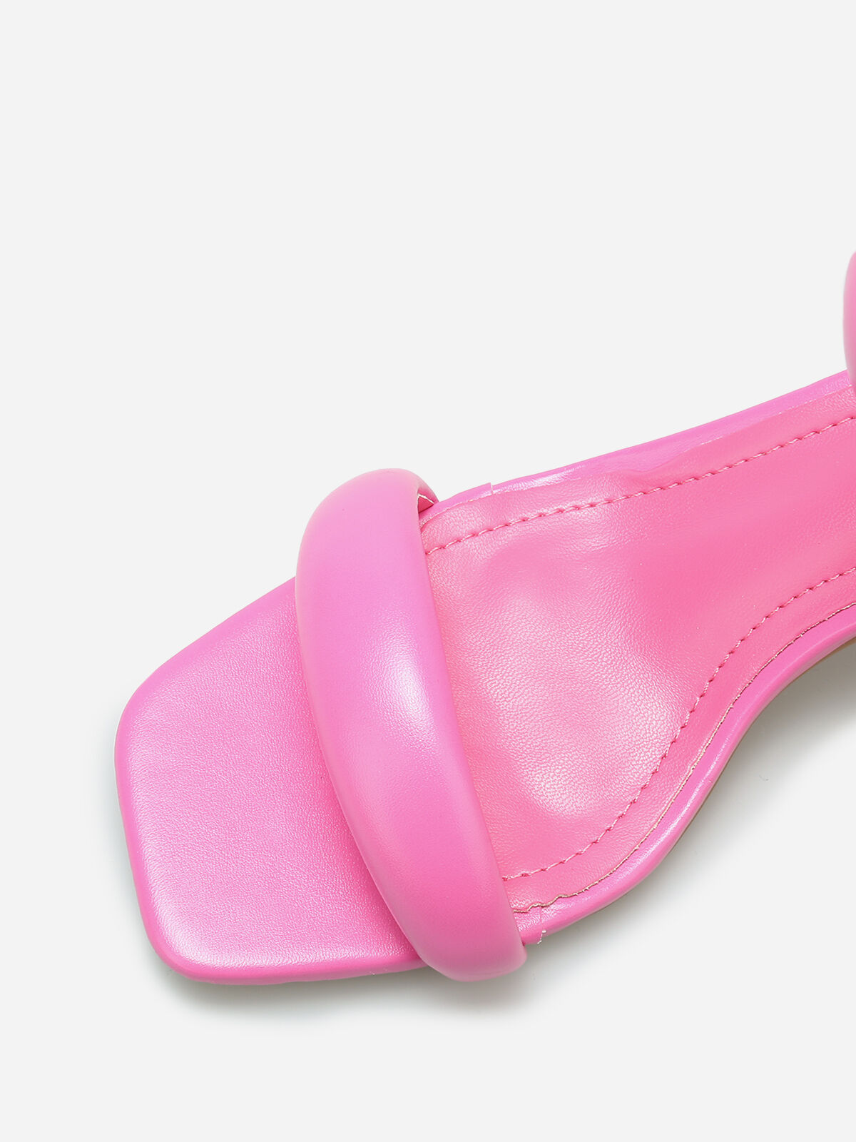Sandales à brides matelassées et zip- Fuchsia