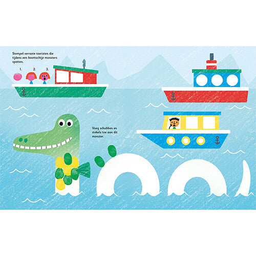 Uitgeverij usborne stempelen met je vingers - monsters