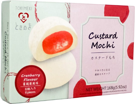 Tokimeki custard mochi cranberry smaak 168 gr / 6 stuks