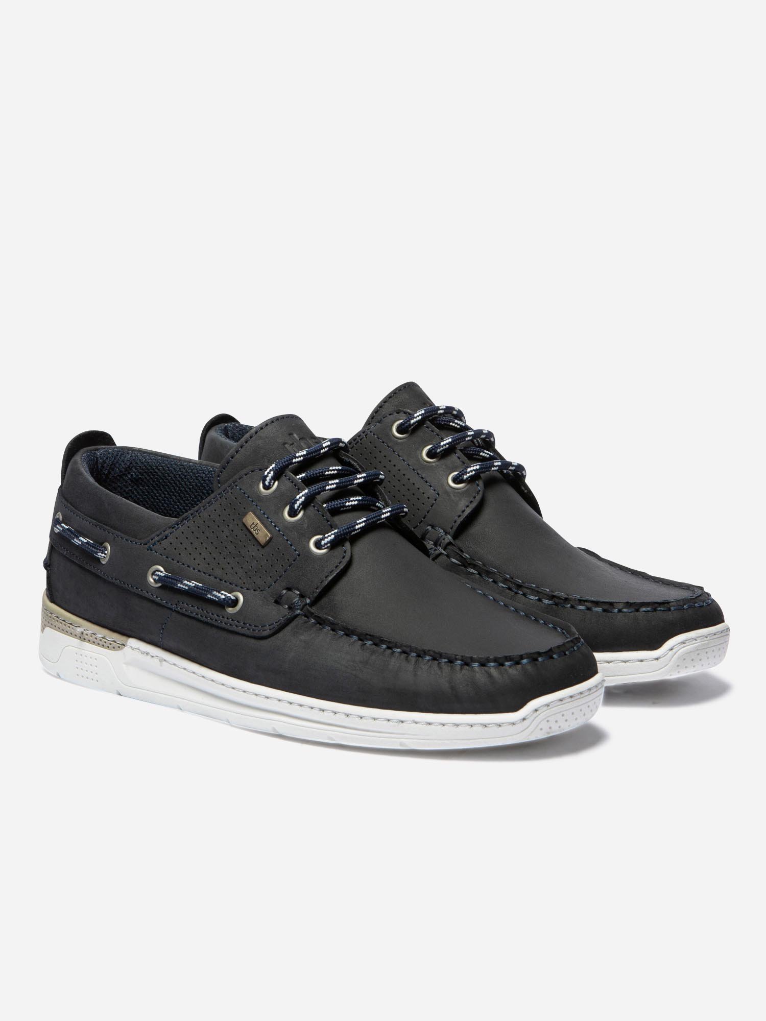 Chaussures Bateau Homme Dessus Cuir Bleu Marine
