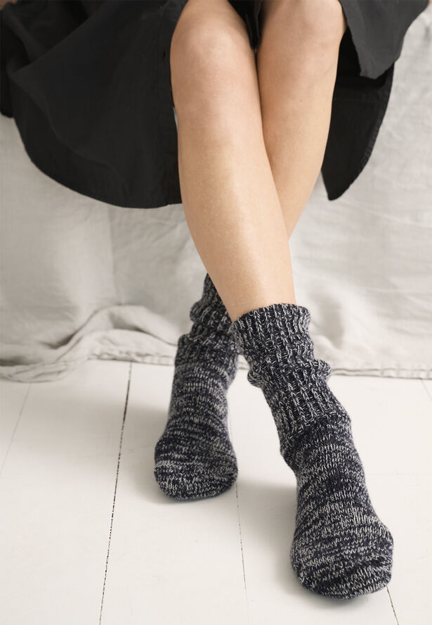 Moshi Moshi Mind boyfriend socks Dark navy melange