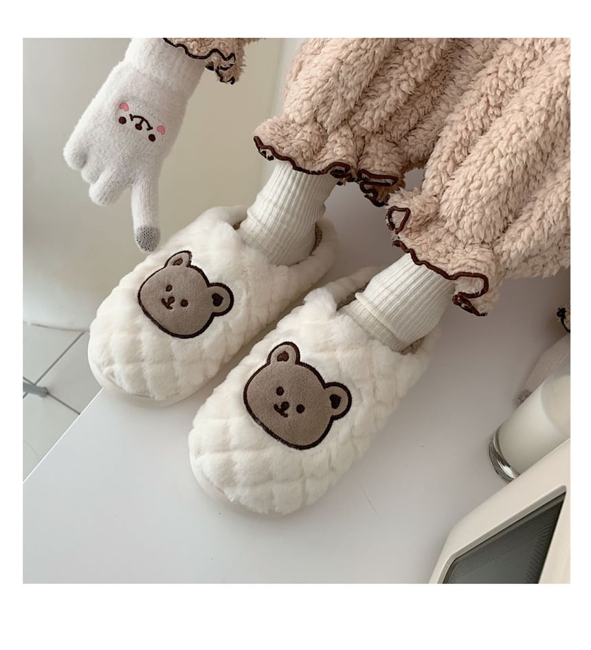 Honkizz - Fleece pantoffels met berenprint