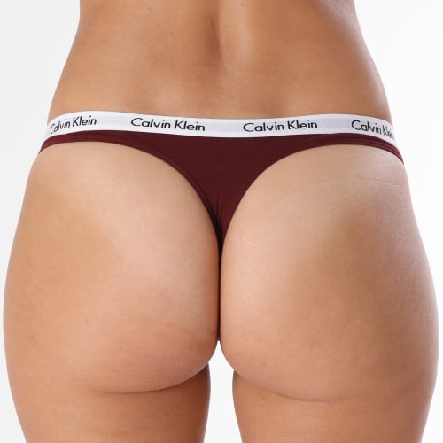 Lot De 3 Strings Femme QD5145E Noir Bordeaux Orange