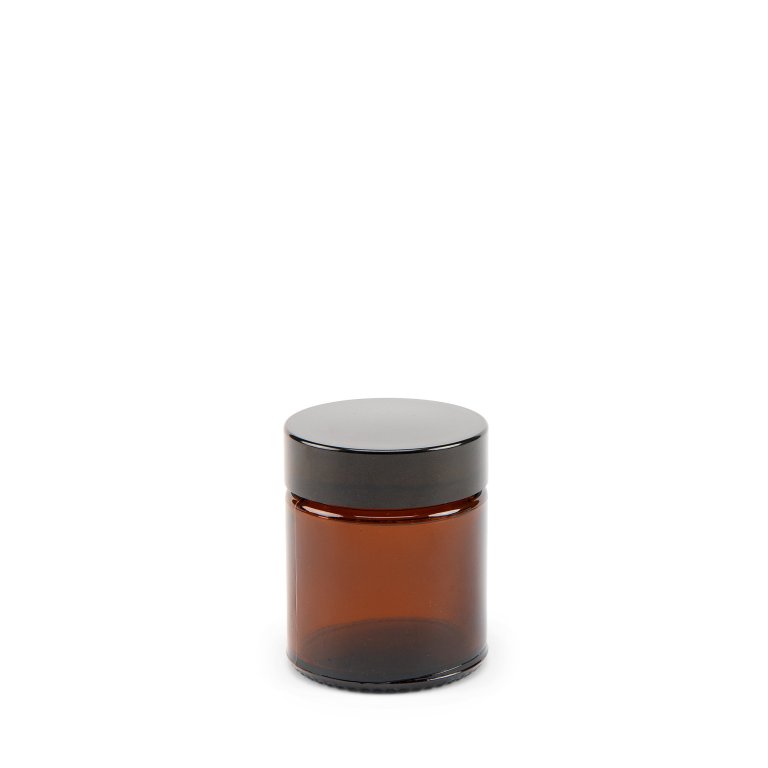 Glastiegel braun transparent