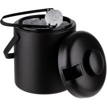 Seau à glaçons POLAR, acier inoxydable, 1,3 litre, noir