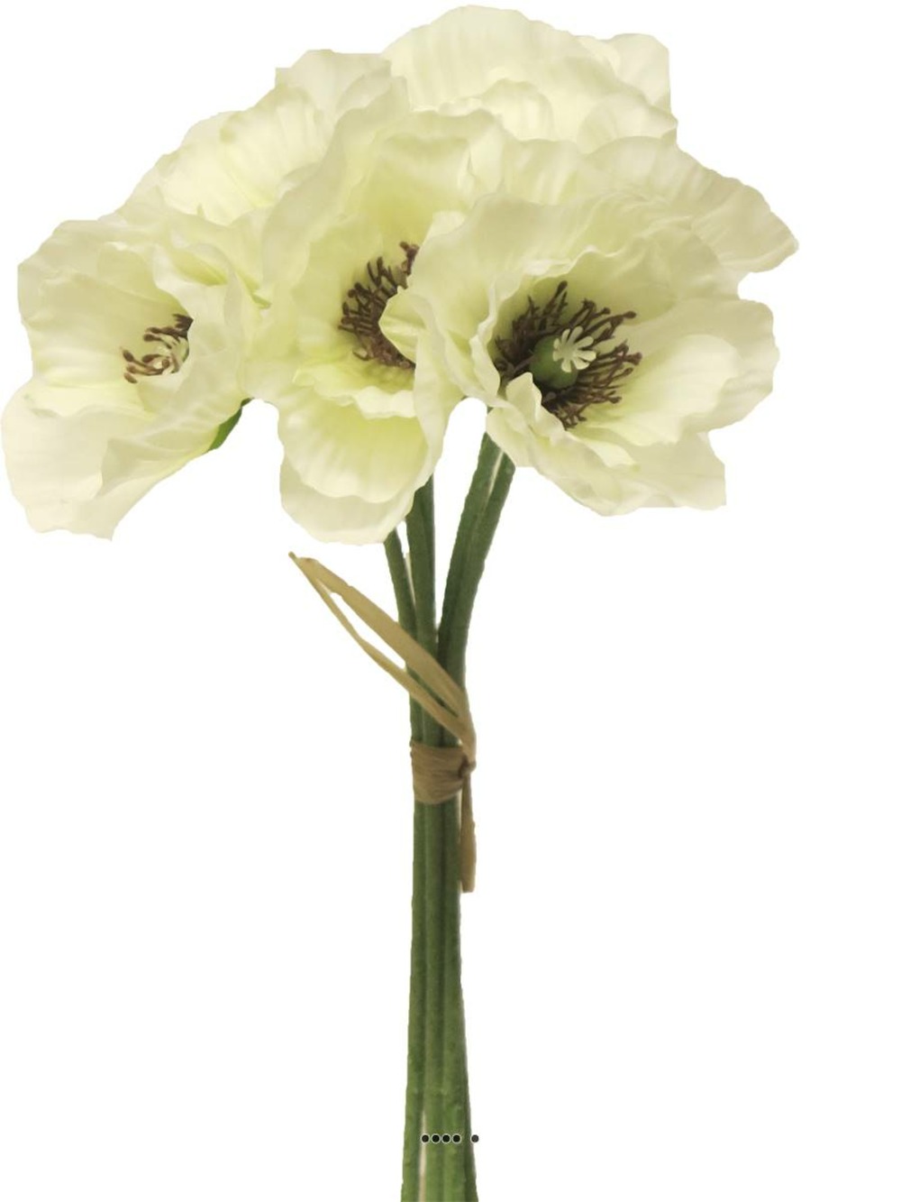 Bouquet de pavot artificiel, h 29 cm crème - best - couleur: crème