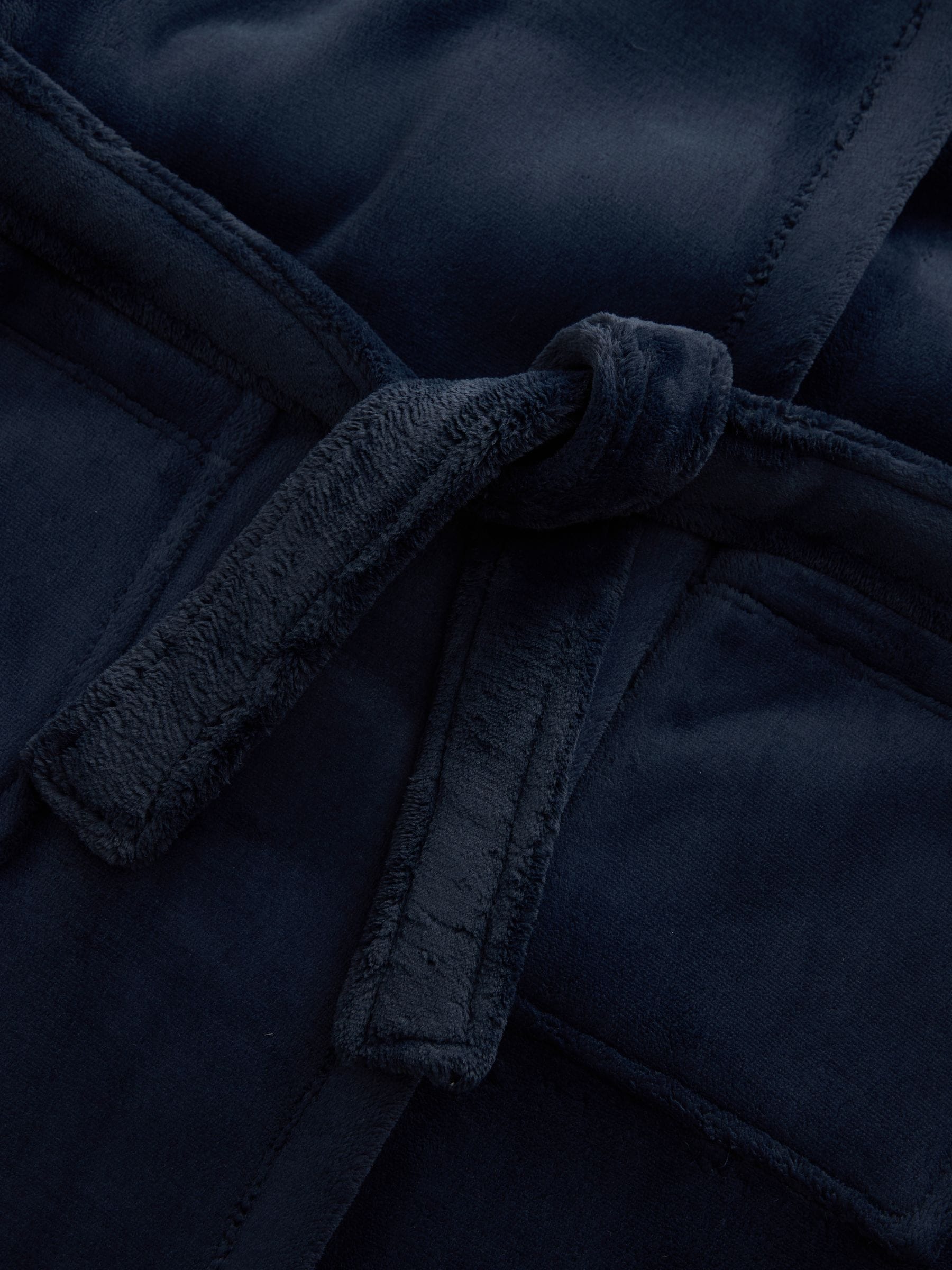 Donkerblauw - Ochtendjas van fleece