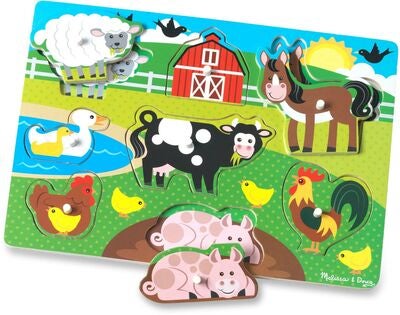 Melissa & Doug Knottepuslespill Bondegårdsdyr 8 Brikker