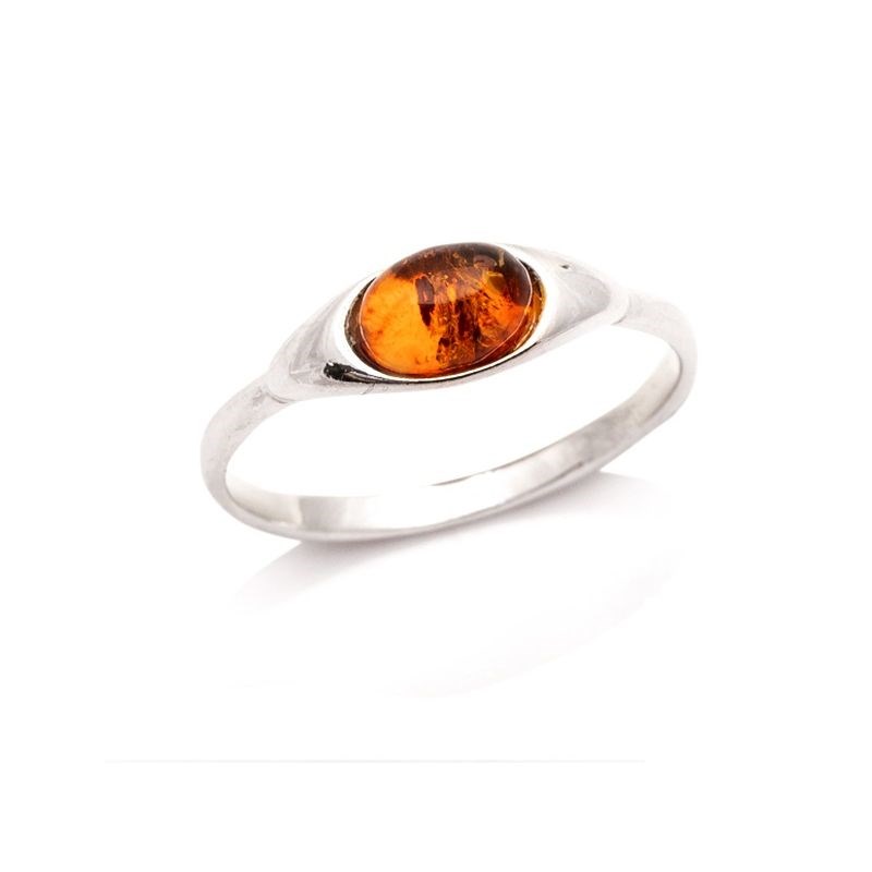 Bague argent 925 Ambre veritable de la mer Baltique