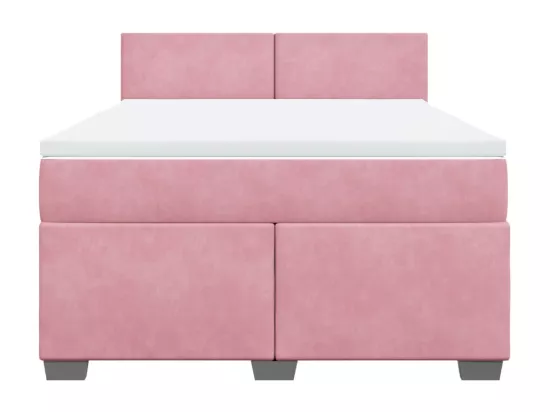 Sommier à lattes de lit avec matelas Rose 160x200 cm Velours