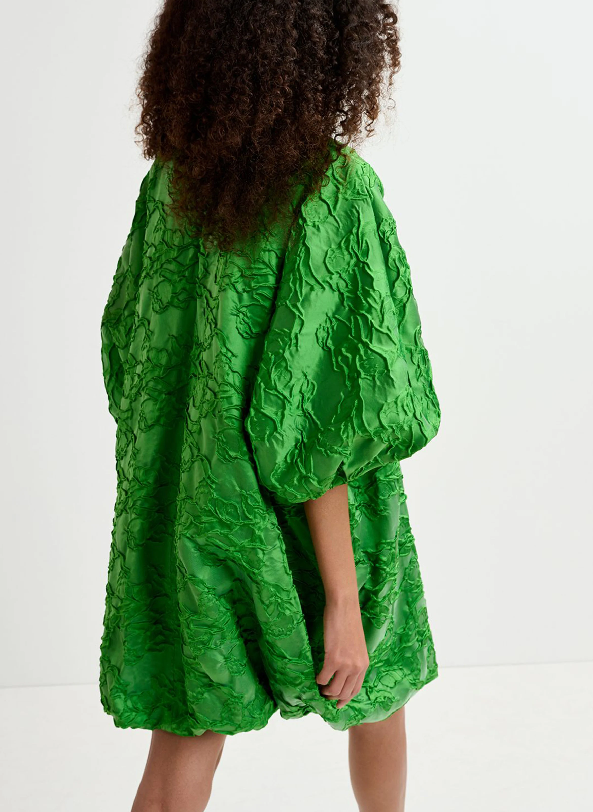 GRATEFUL - Mini-robe bouffante en jacquard | Vert