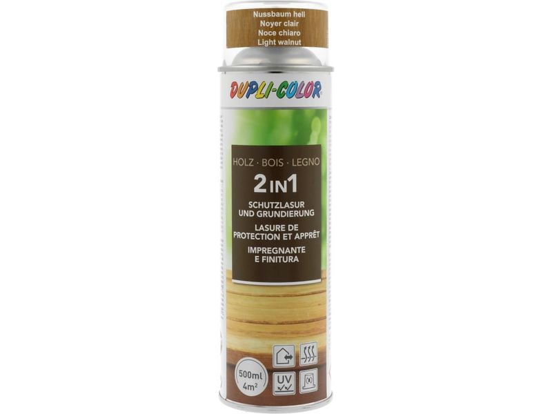 DUPLI-COLOR Holzschutzlasur Nussbaum hell, 500 ml Lösungsmittelhaltige, offenporige und wasserabweisende Dünnschichtlasur
