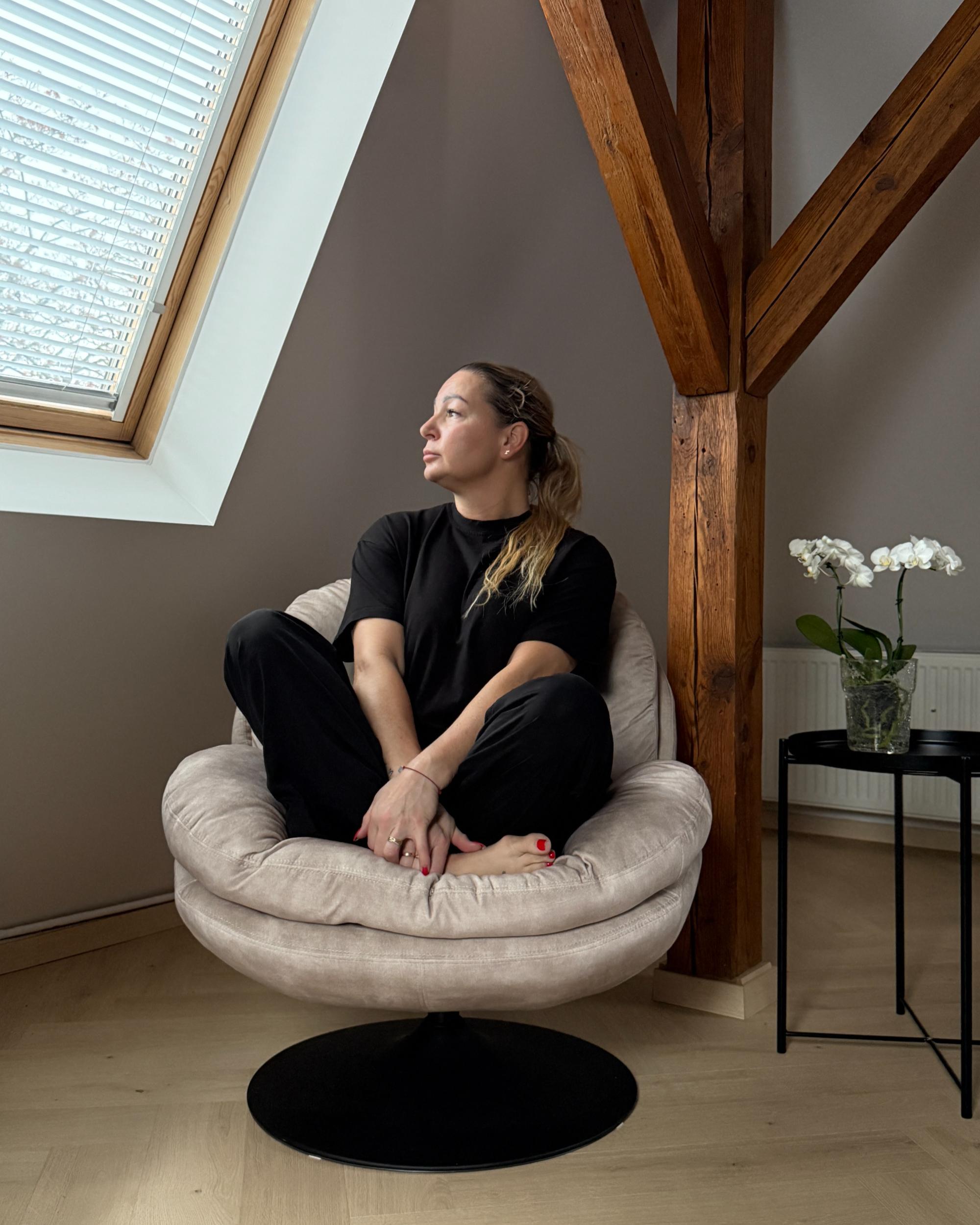 Draaifauteuil NOLVIK Fluweel Lichtbeige