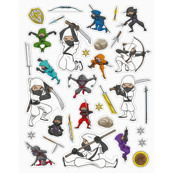 Mein Ausmalstickerbuch - Ninjas
