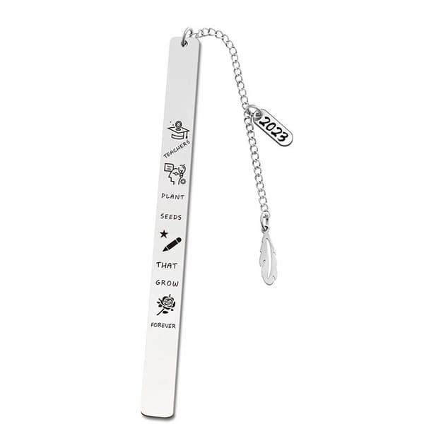 Lesebokmerke i rustfritt stål for konfirmasjoner, pensjonering, bursdager