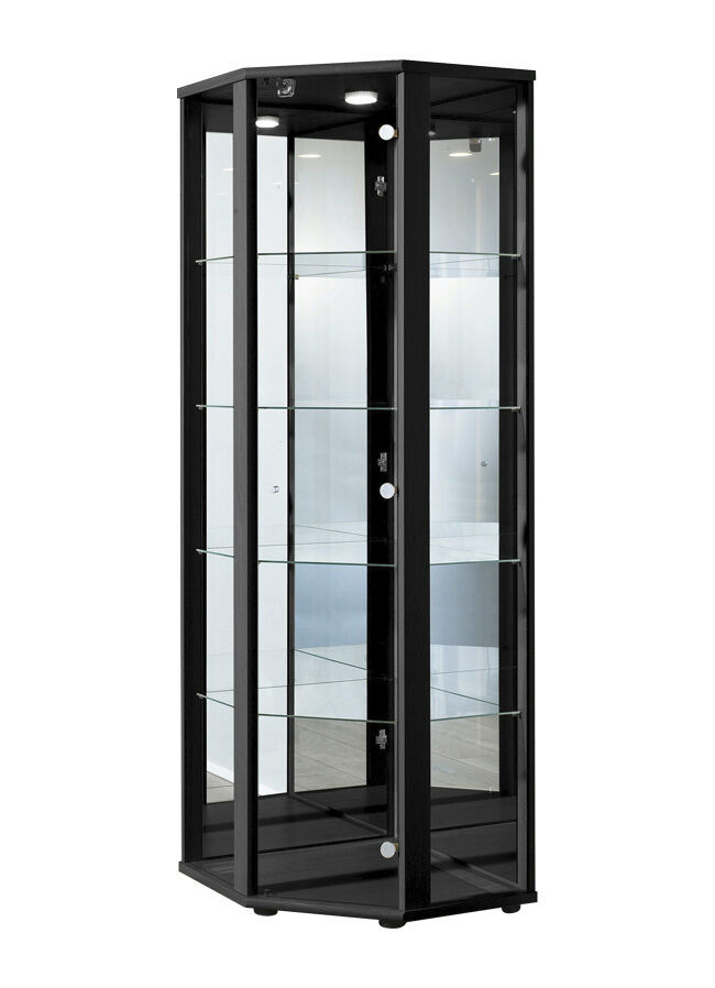 Eck-Vitrine mit LED-Beleuchtung