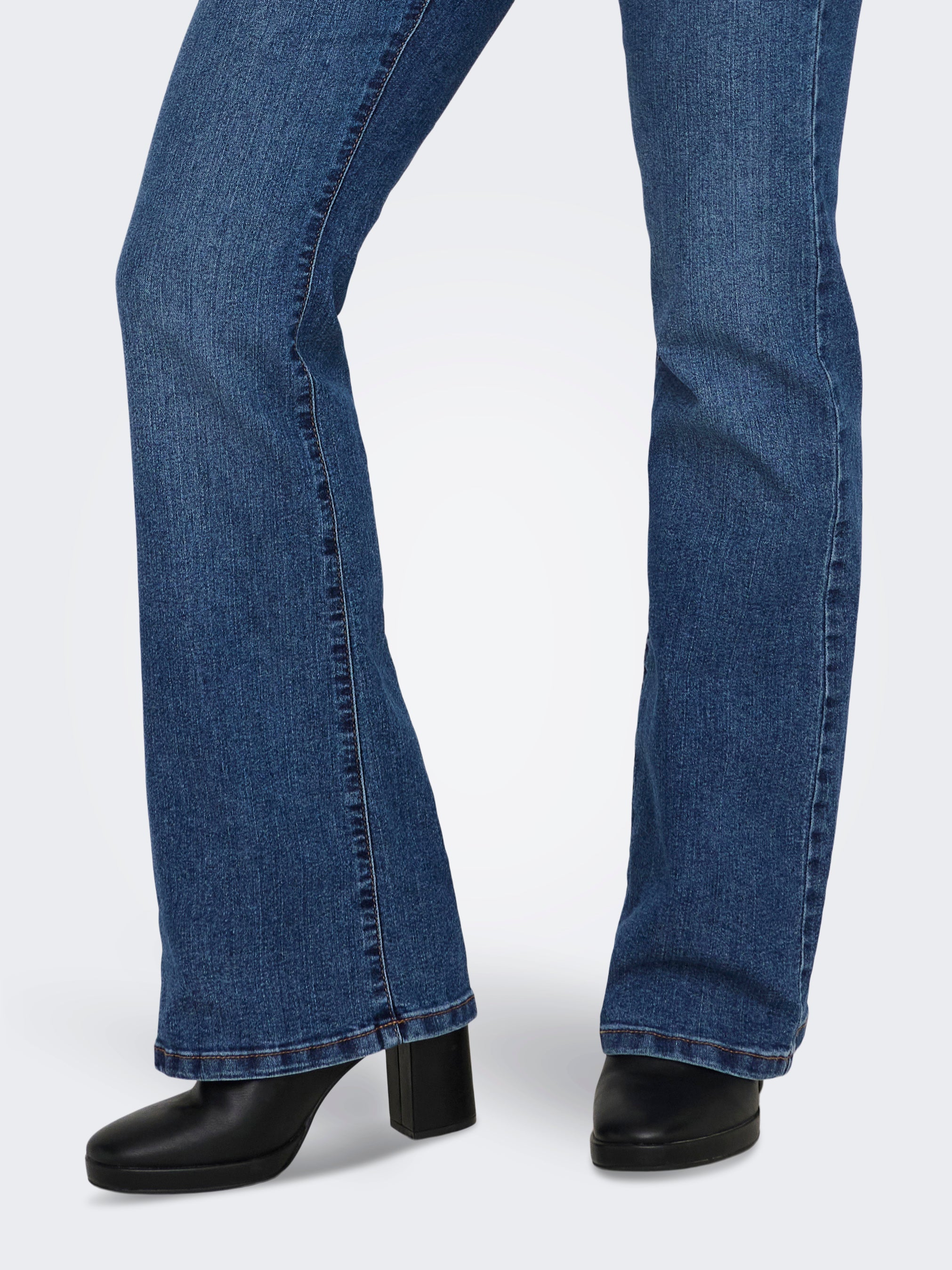 JDYMOON Hohe Taille Ausgestellt Jeans Medium Blue Denim