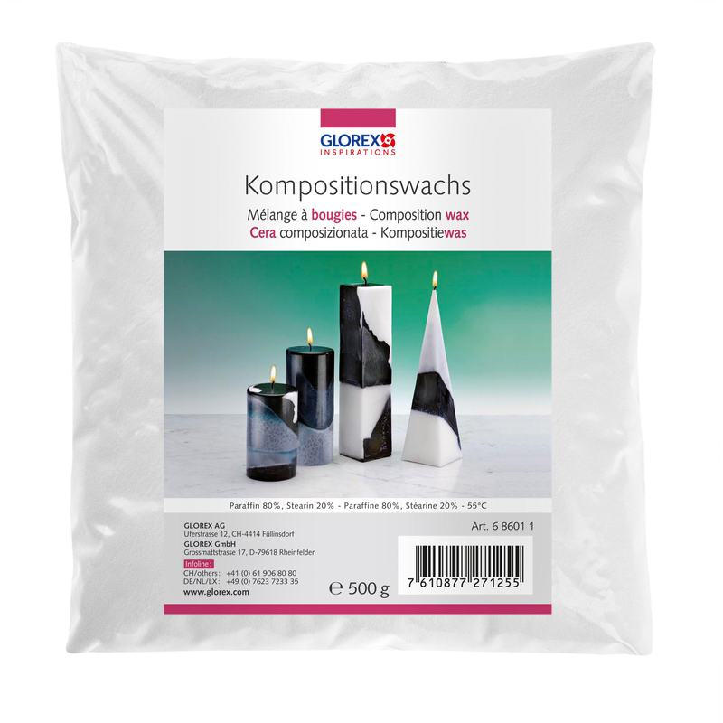 Glorex Kompositionswachs, Wachsmischung 500 g, weiss