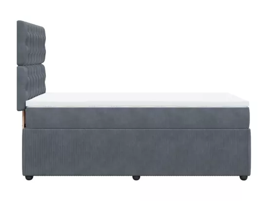 Sommier à lattes de lit et matelas Gris foncé 90x190 cm Velours