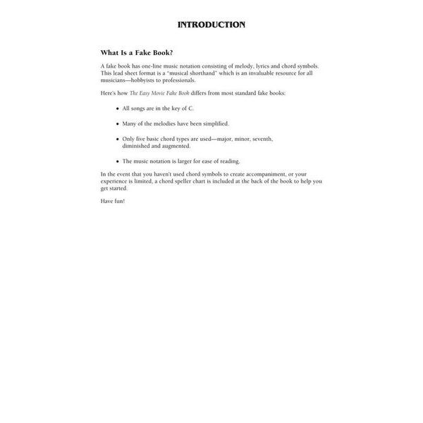 Hal Leonard The Easy Movie Fake Book