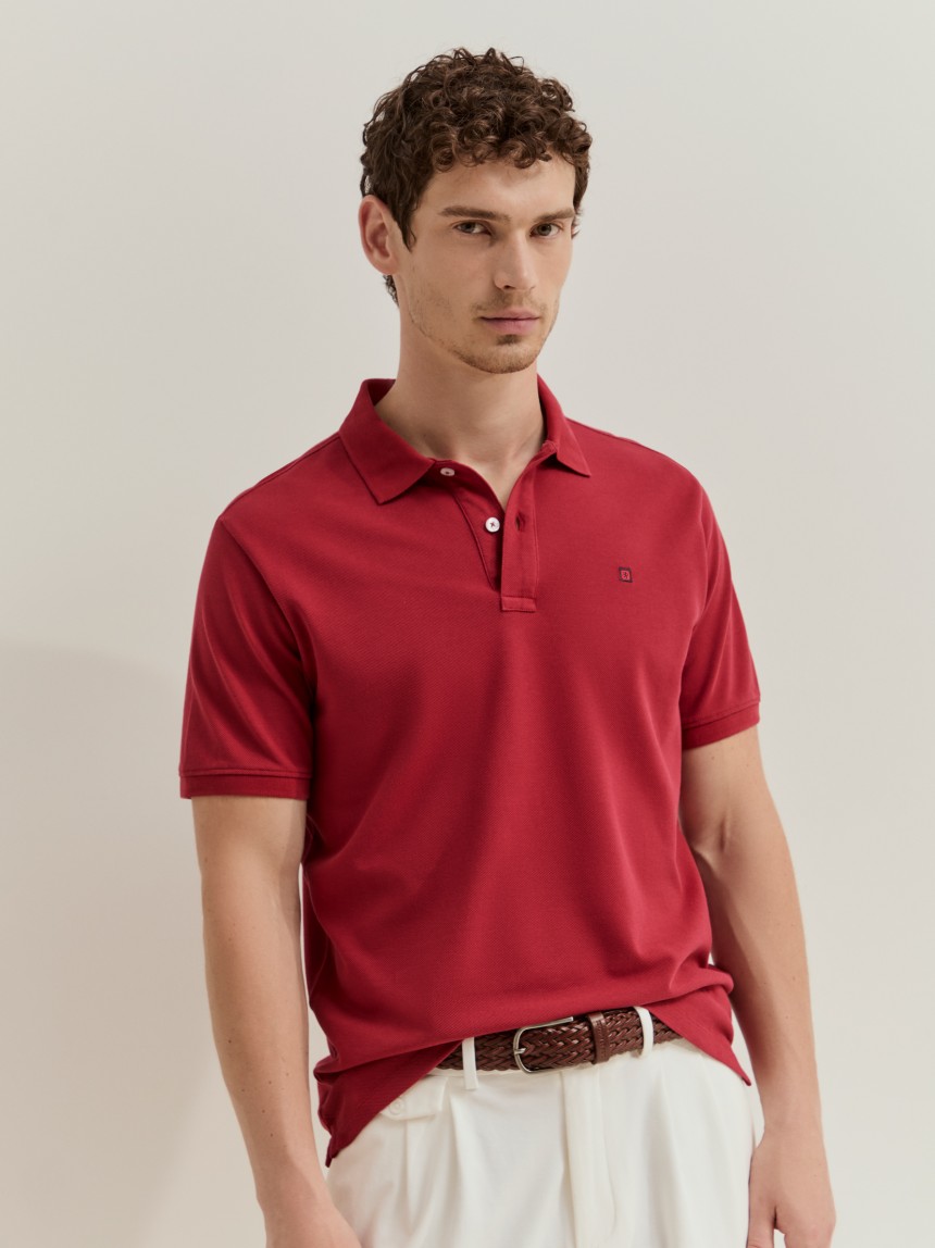 Polo piqué regular fit de algodão