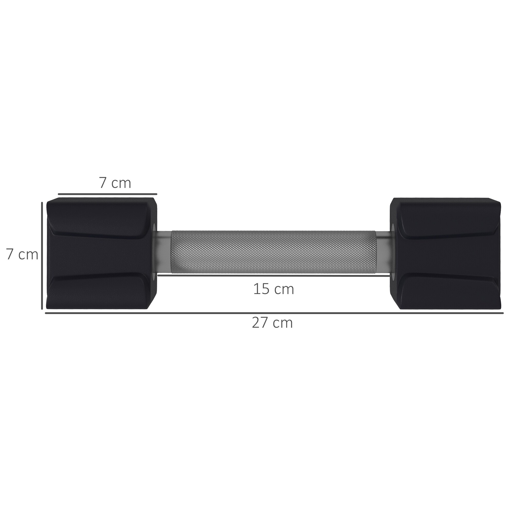 SPORTNOW Kurzhanteln im 2er Set mit je 5 kg schwarz 27L x 7B x 7H cm