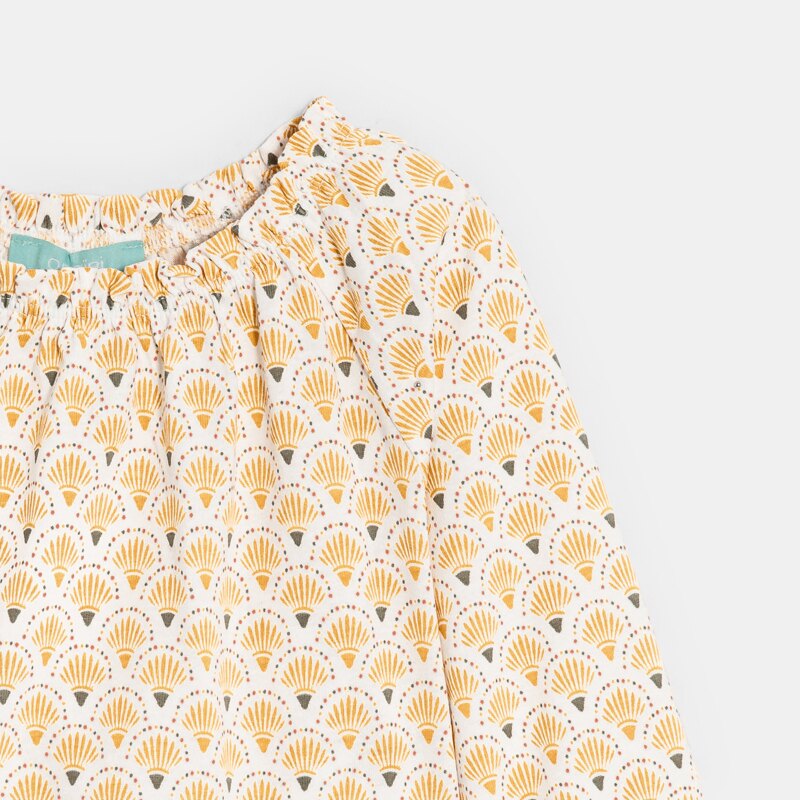 Blouse motif graphique jaune bébé fille Jaune