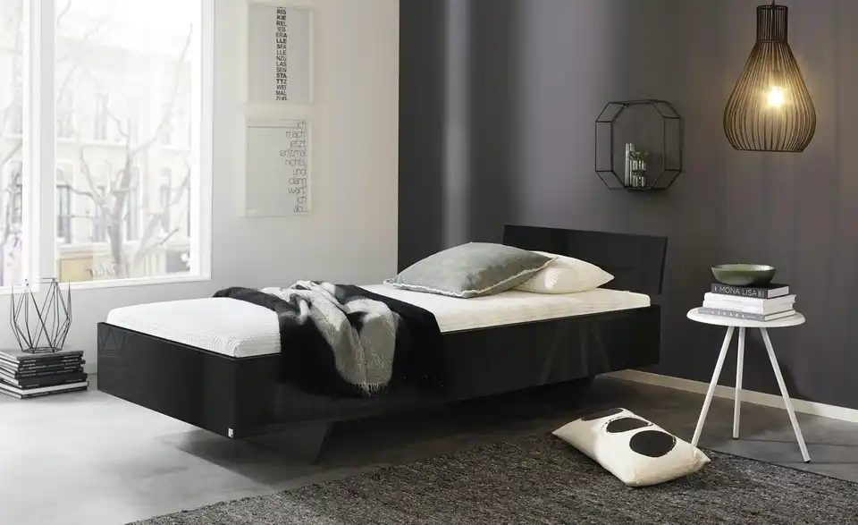 Futonbett Phoenix Grau, Hochglanz 90 cm