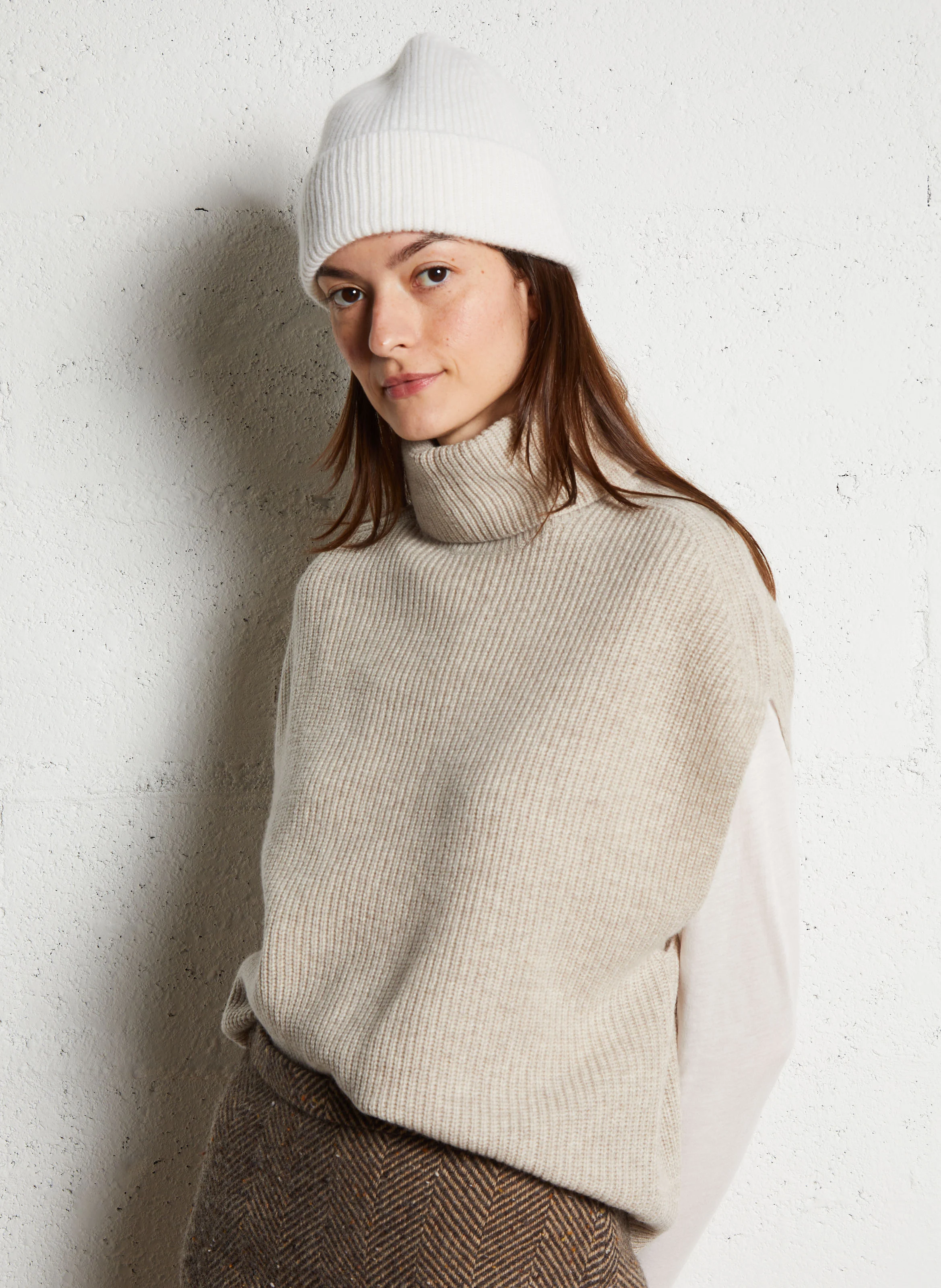MYLAND - Col roulé droit en laine et cachemire | Beige