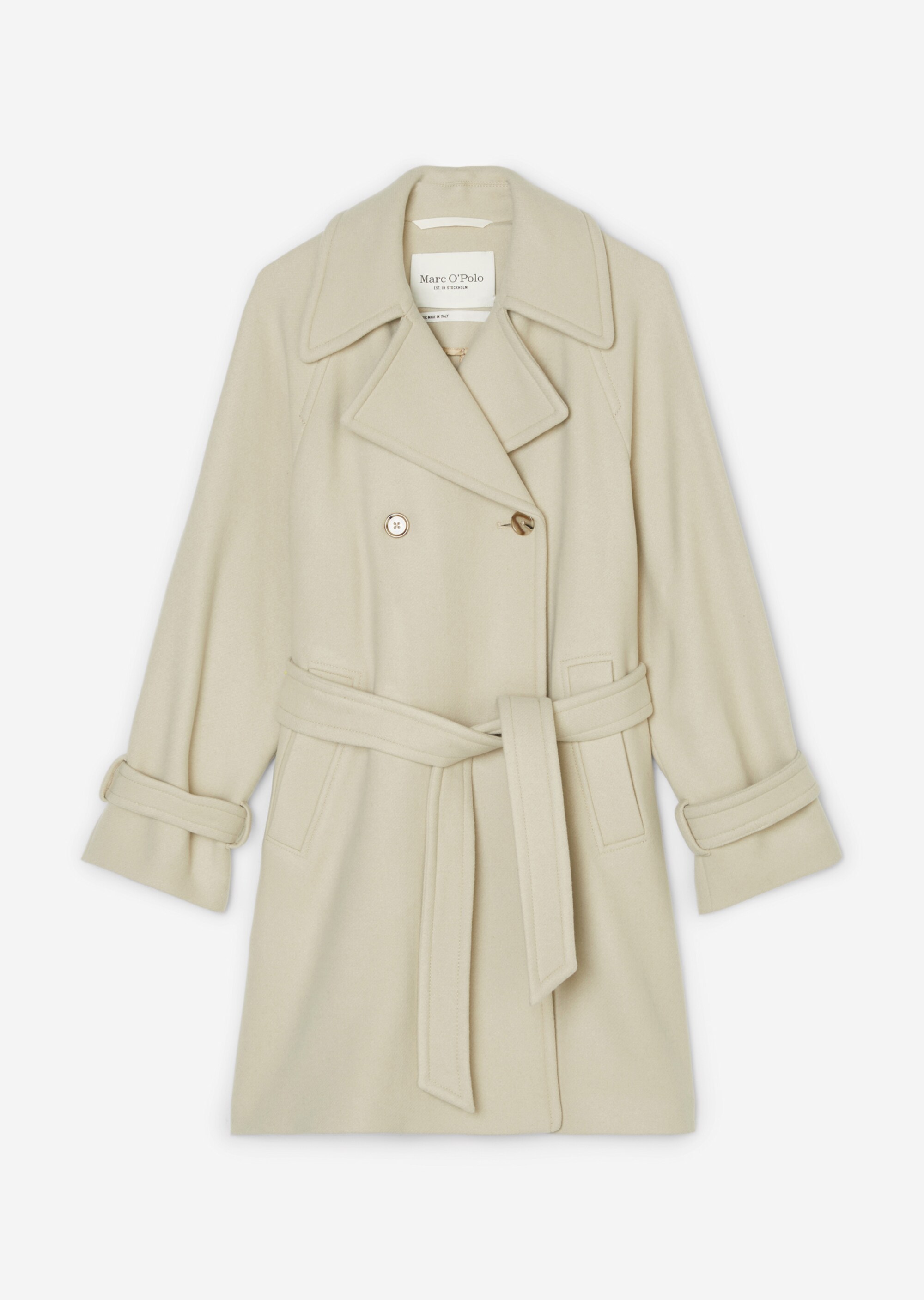Kurzer Trenchcoat relaxedaus italienischer Schurwolle-Mix-Qualität