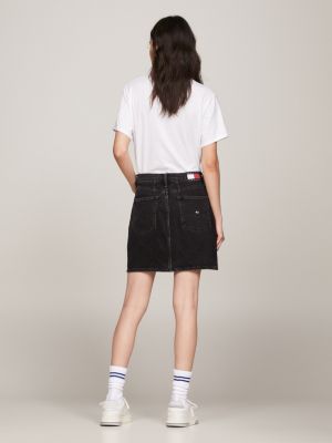 Saia midi jeans estilo Mom