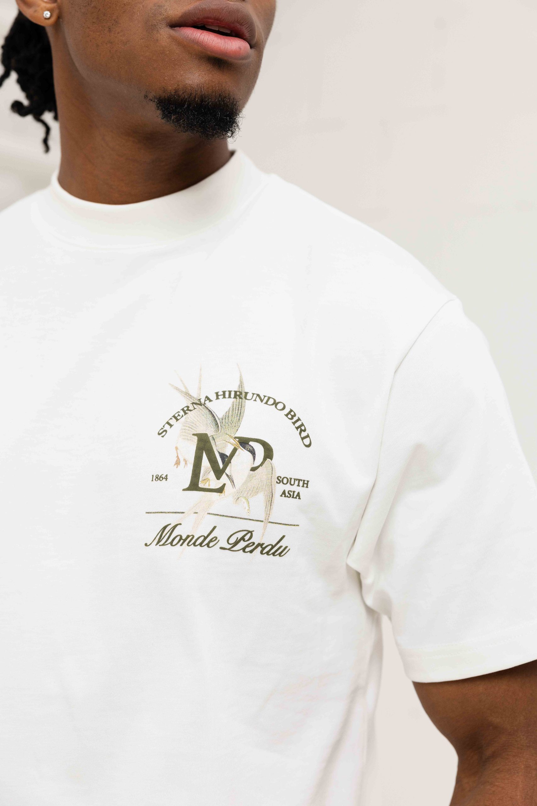 Le Monde Perdu Sterna T-Shirt Heren Gebroken Wit