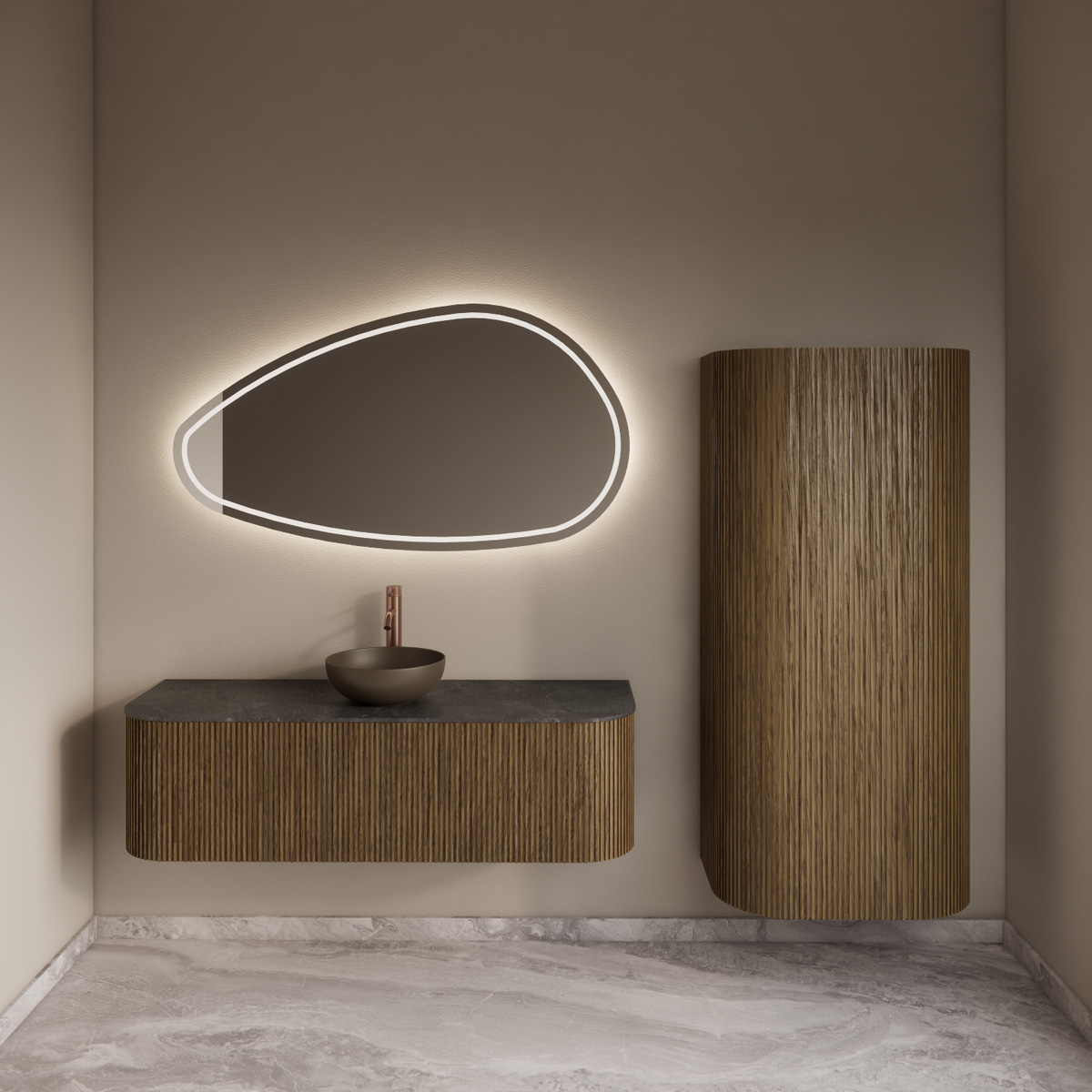 Gliss Design Alluro kolomkast 160cm castle brown