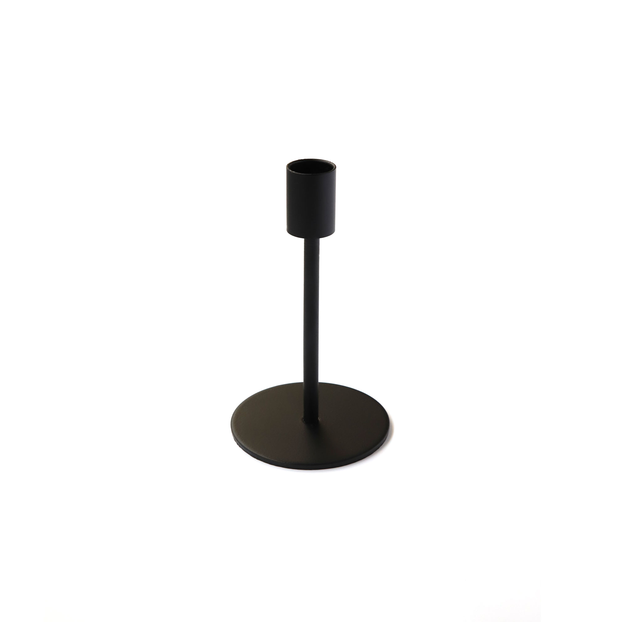 Kerzenständer aus Eisen, schwarz, H 15 cm, Ø 9 cm von fischer's lagerhaus