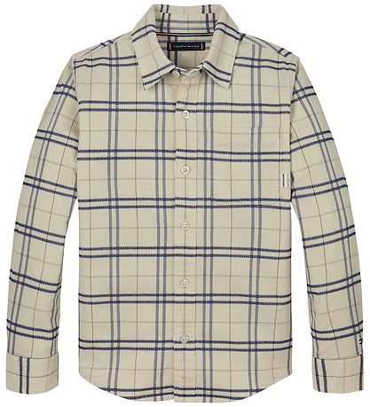 Tommy Hilfiger Hemd - Cord - Classic+ Beige/Navy Kariert