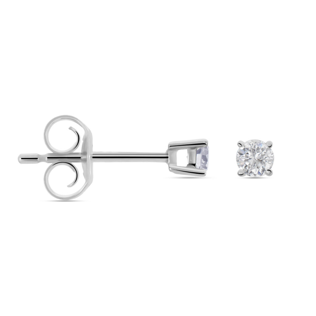 Boucles D'oreilles Puces Aphrodite Or Blanc Diamant