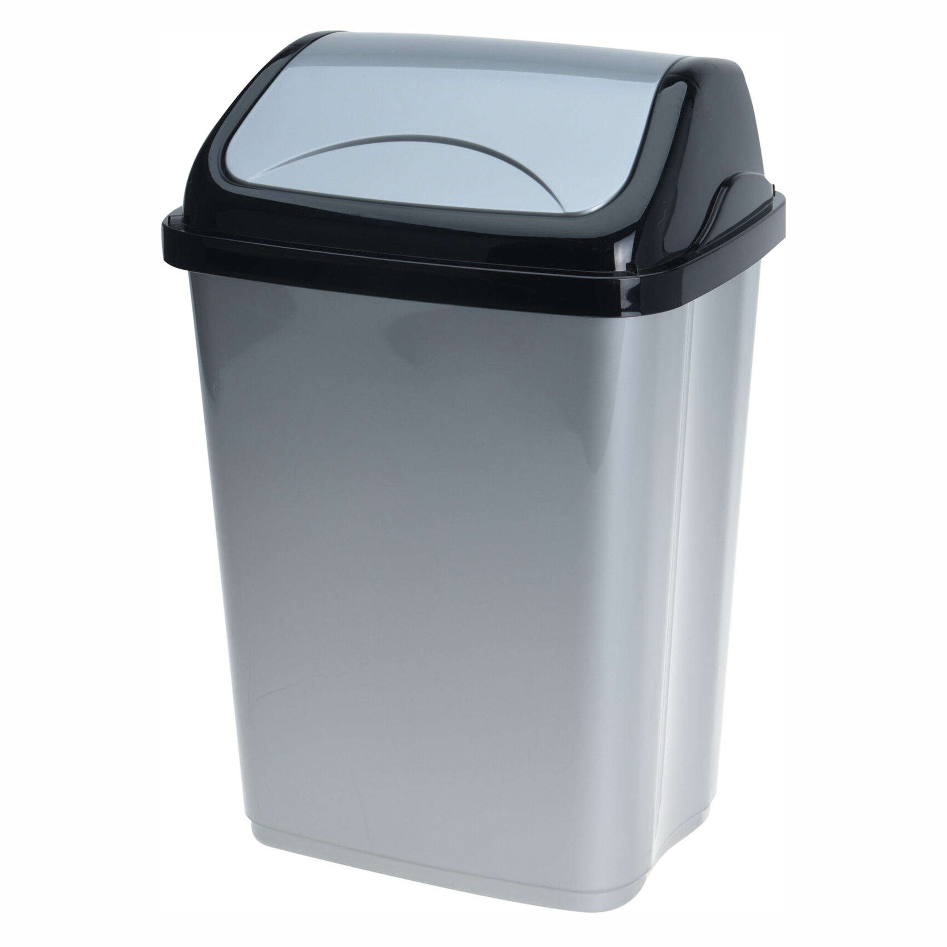 Abfalleimer - grau - 16 Liter - Schwingdeckel