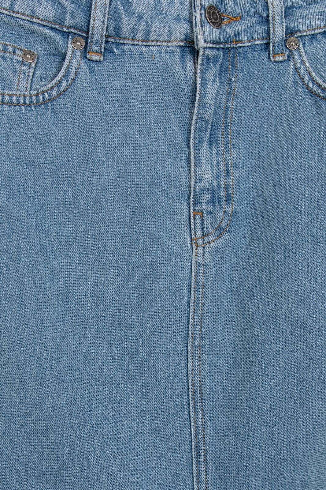 Midi denim rok met split