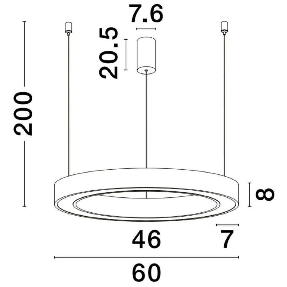 Morbido LED hanglamp in zwart, 48W, 3268lm