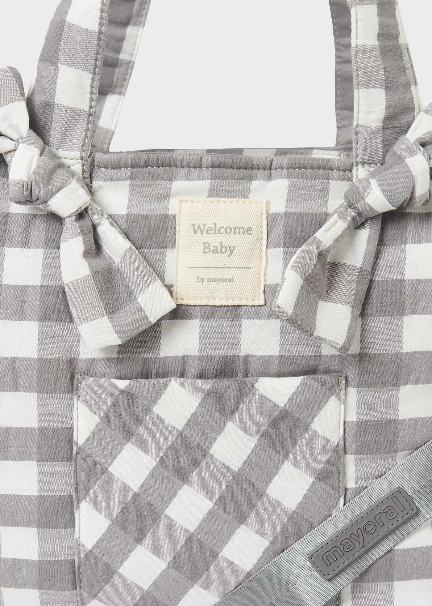 bolsa de bebê xadrez vichy