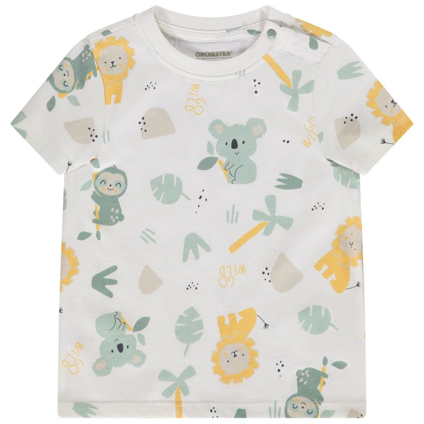 T-shirt manches courtes fantaisie pour bébé garçon - Ecru