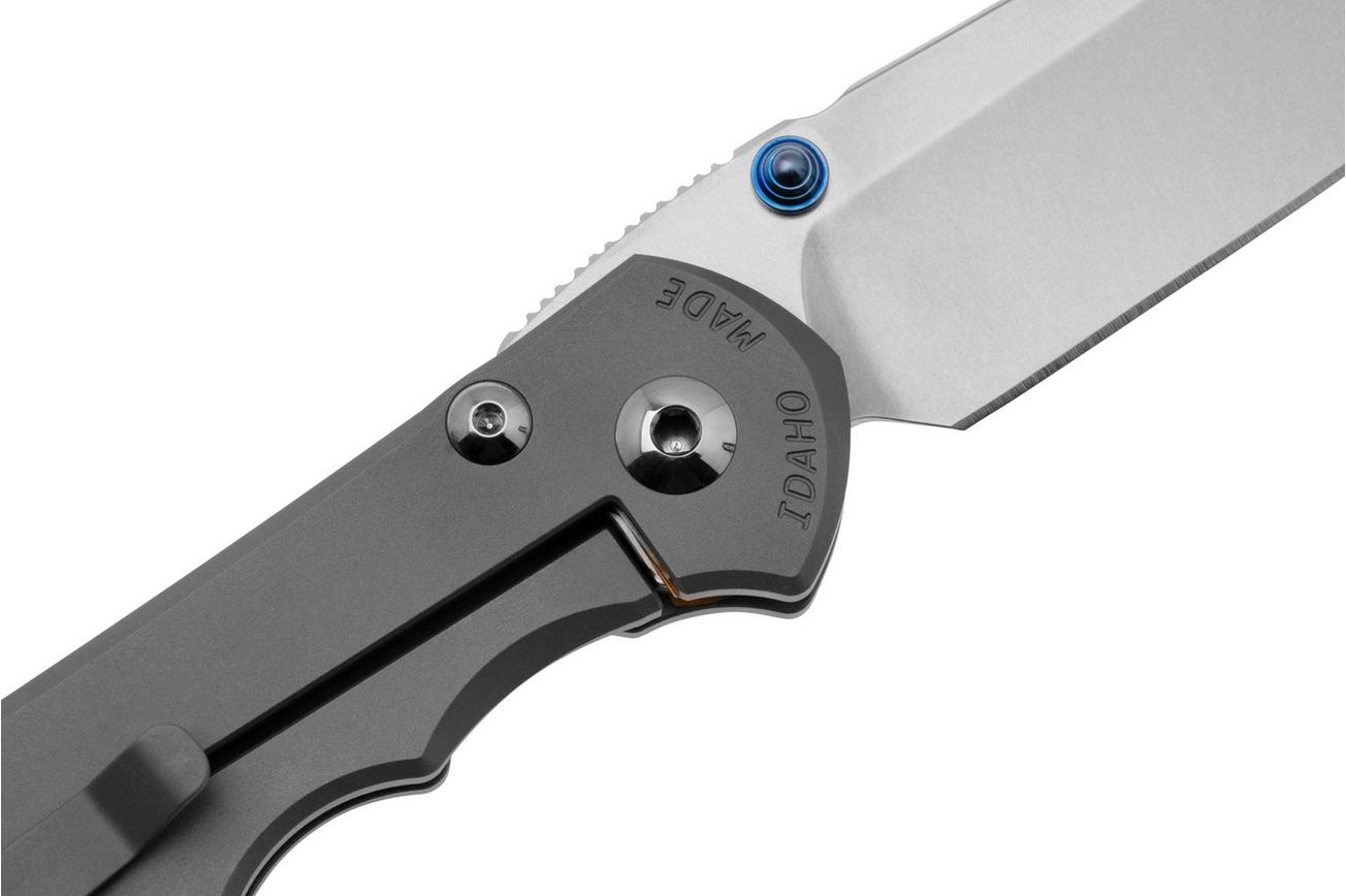 Chris Reeve Large Inkosi LIN-1108 Plain Drop Point CPM-Magnacut, Glass Blasted Titanium, zakmes