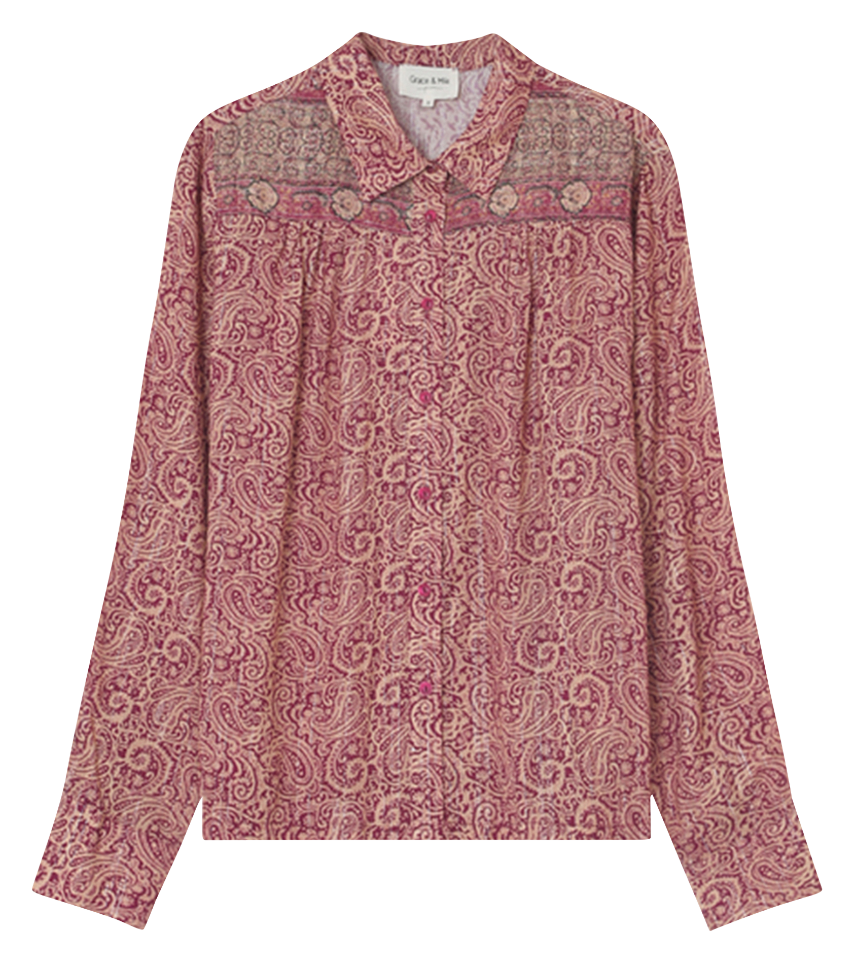 LOVINA - Chemise droite col classique | Rose
