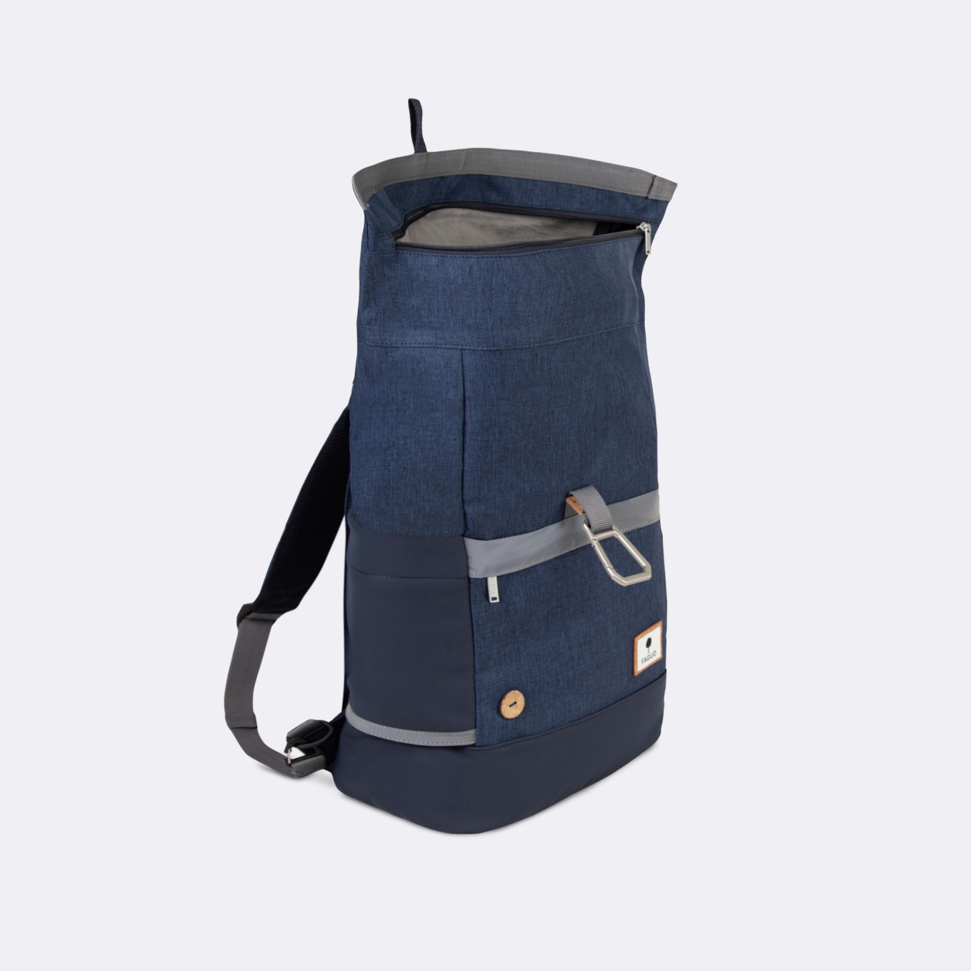 Sac à dos jeans marine végan en polyester recyclé - modèle Cycling medium