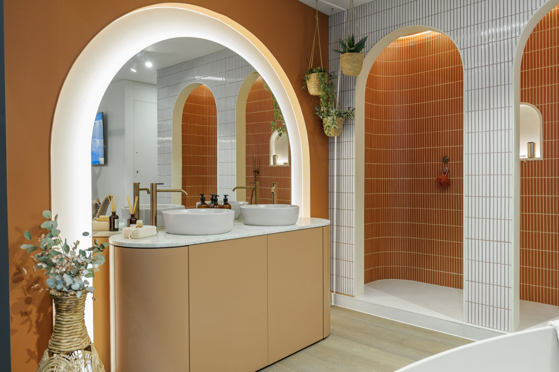 The Mosaic Factory Sevilla smalle vinger 2cm mozaïek tegels 30x30 terracotta