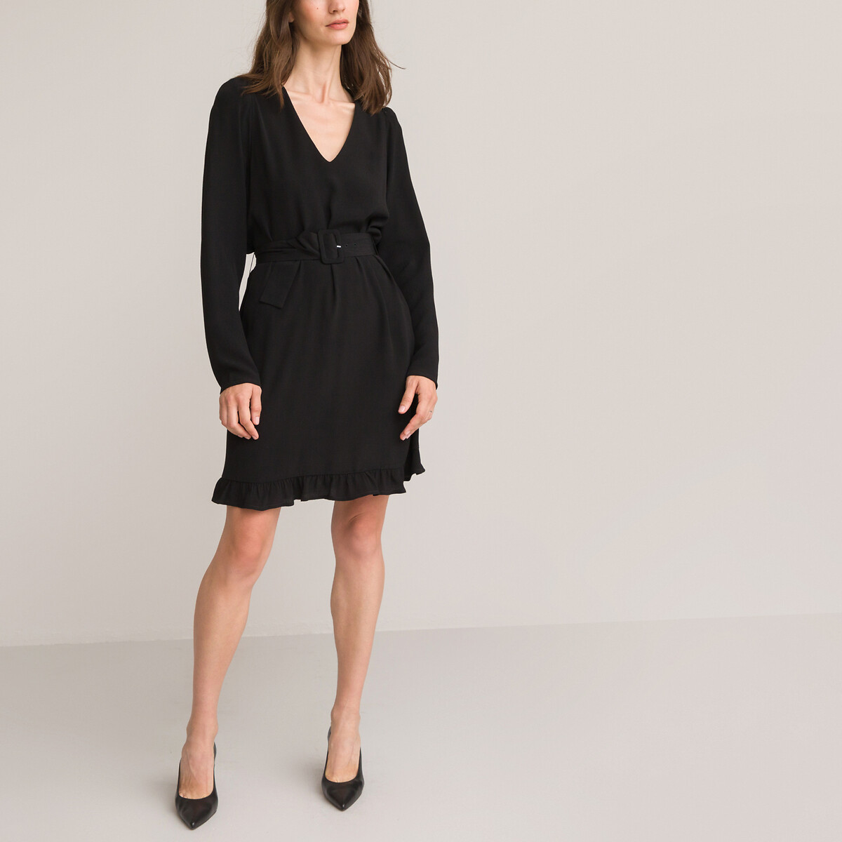 COLEÇÃO LA REDOUTE<br>Vestido curto e amplo com mangas compridas